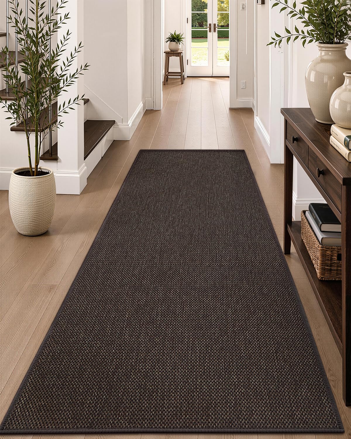 Color&Geometry Ultra-Thin Indoor Door Mat Entrance, 17"x30" Heather Khaki