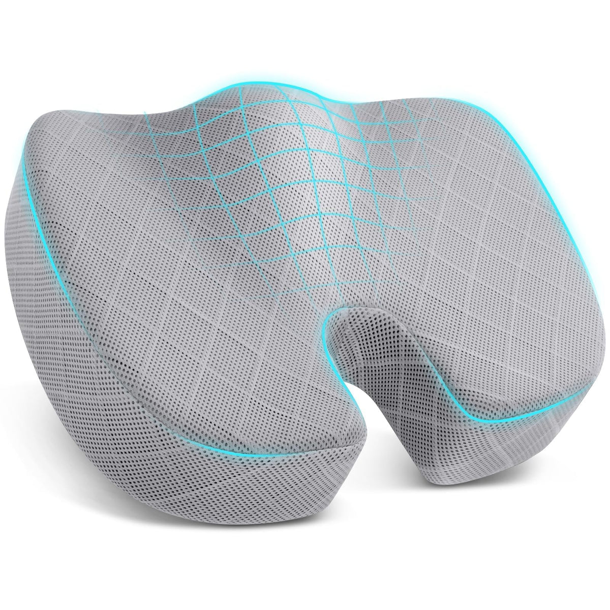 TushGuard Seat Cushion, Memory Foam Office Chair Cushion - Black, Large