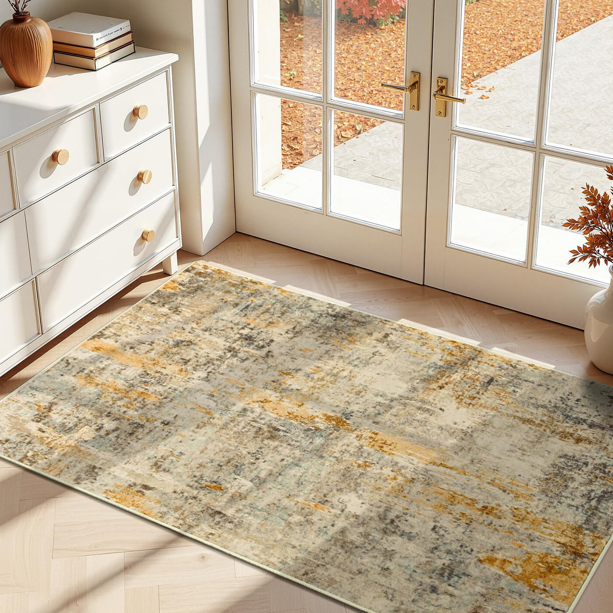 Entrance Rugs Indoor 2x3 Grey Entry Rug Washable Abstract Small Area Rug Non-Slip Low Pile Throw Rugs for Entryway, Kitchen Floor, Front Door Indoor Door Mat, Bathroom, Bedroom Bedside