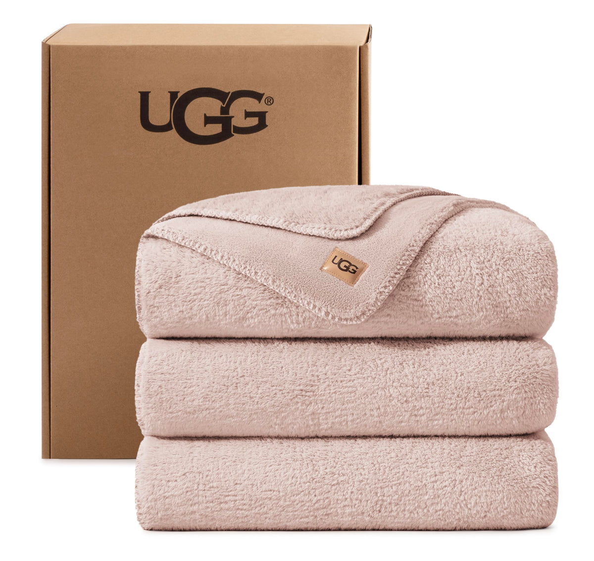 UGG Whitecap Throw Blanket, Soft Fleece Blanket, 50" x 70", Seal Grey