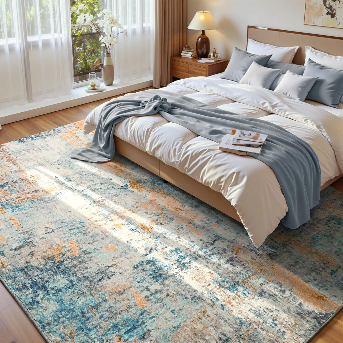 Entrance Rugs Indoor 2x3 Grey Entry Rug Washable Abstract Small Area Rug Non-Slip Low Pile Throw Rugs for Entryway, Kitchen Floor, Front Door Indoor Door Mat, Bathroom, Bedroom Bedside