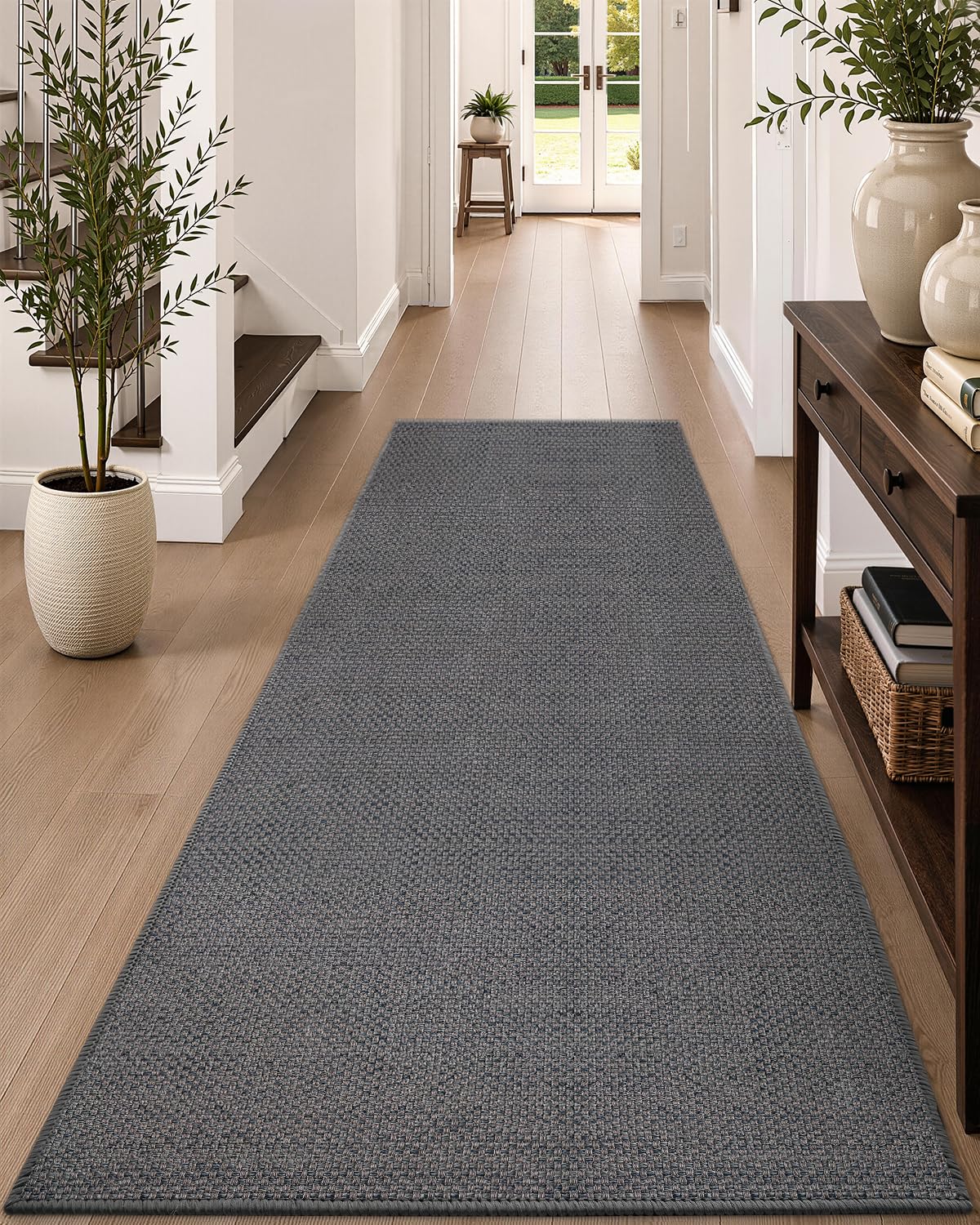 Color&Geometry Ultra-Thin Indoor Door Mat Entrance, 17"x30" Heather Khaki