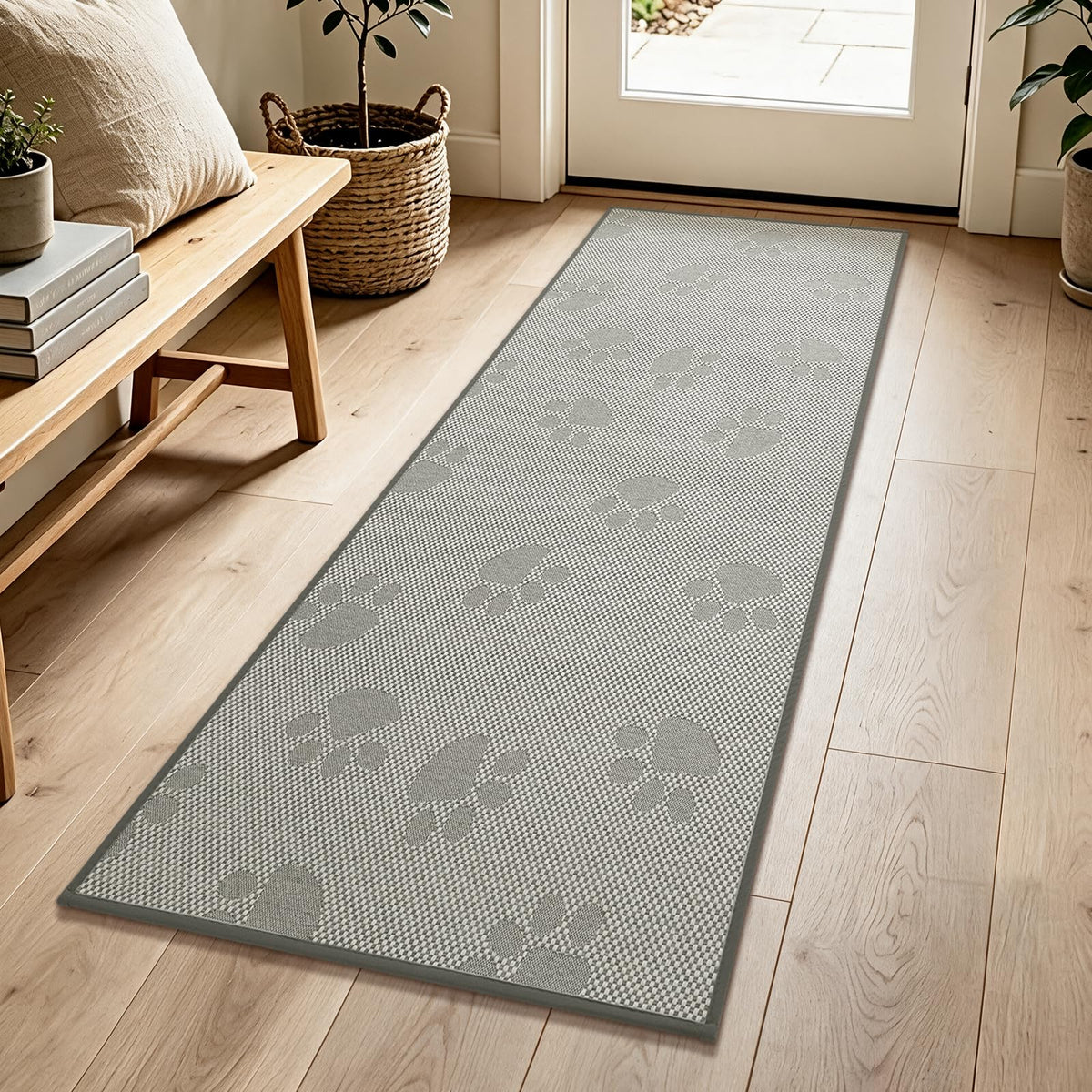 YDKGL Front Door Mat Indoor Entrance Non Slip Entry Doormat Gray 17"x30"