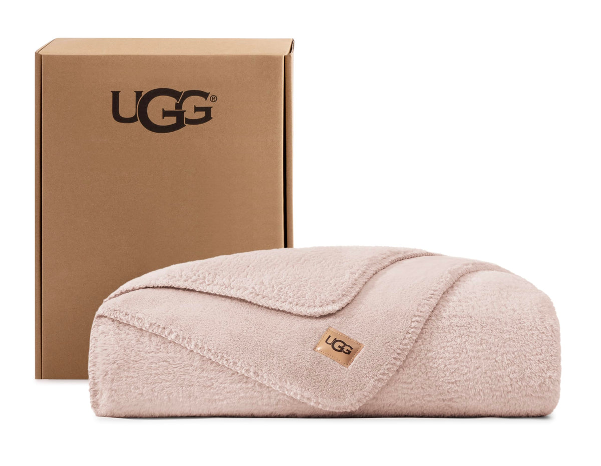 UGG Whitecap Throw Blanket, Soft Fleece Blanket, 50" x 70", Seal Grey