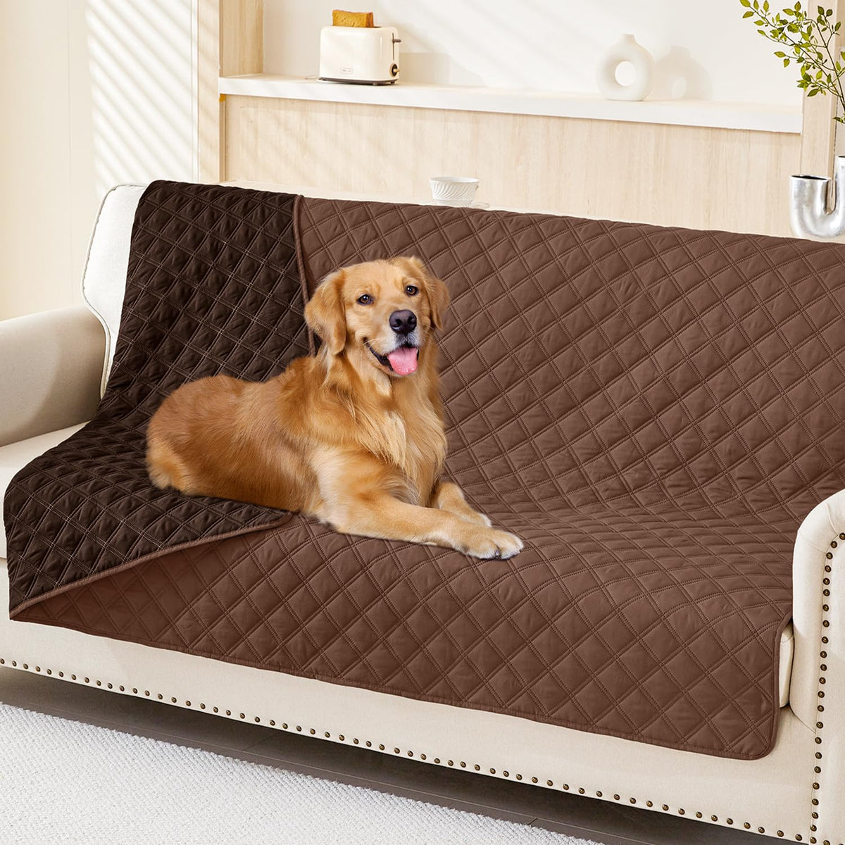 Smiry Waterproof Reversible Pet Couch Covers for Dogs