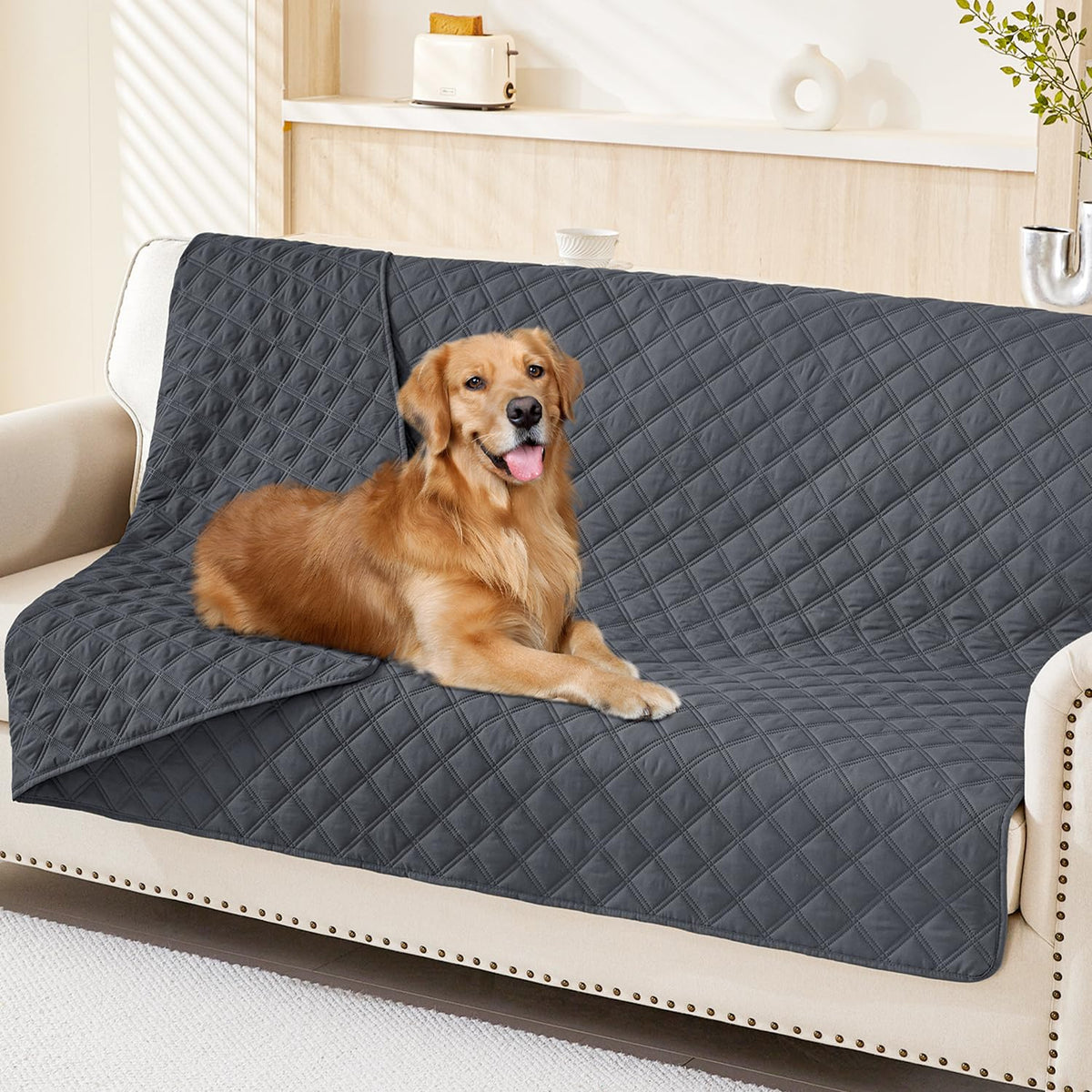 Smiry Waterproof Reversible Pet Couch Covers for Dogs