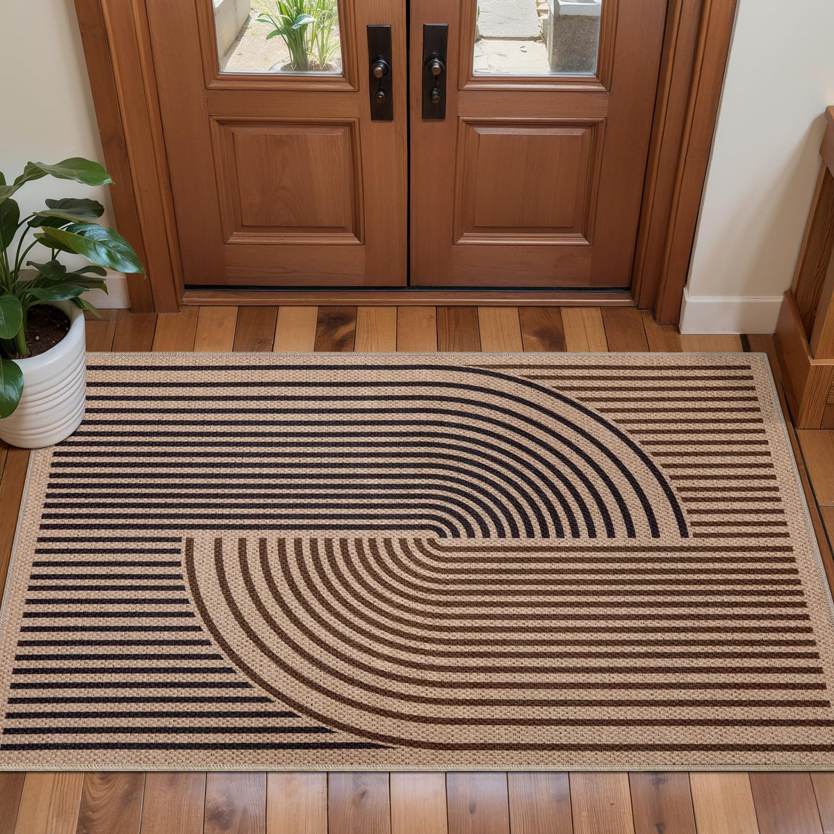 Tangsoo Easy Jute 2x3 Small Outdoor Rug,Washable Non-Slip Entryway Door Mat