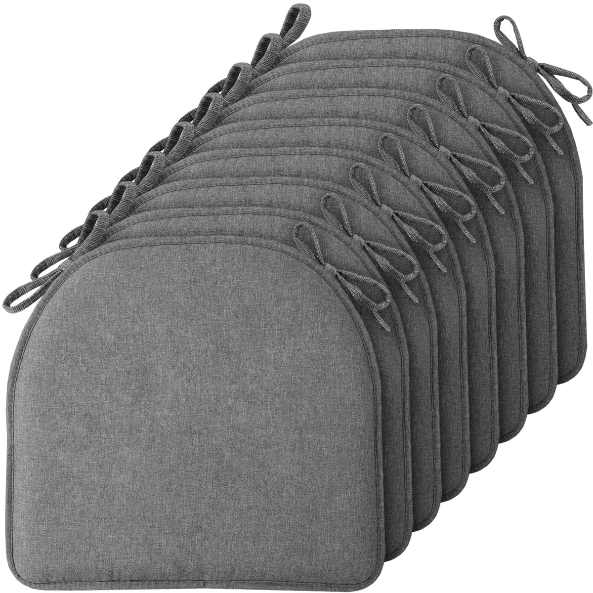 TushGuard Chair Cushions, 4 Pack Memory Foam Chair Pads, Grey