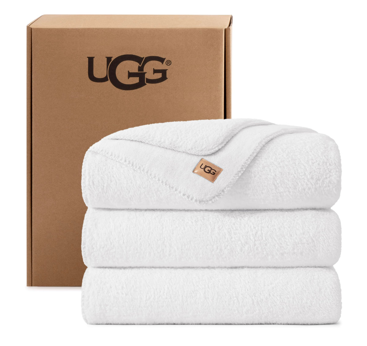 UGG Whitecap Throw Blanket, Soft Fleece Blanket, 50" x 70", Seal Grey