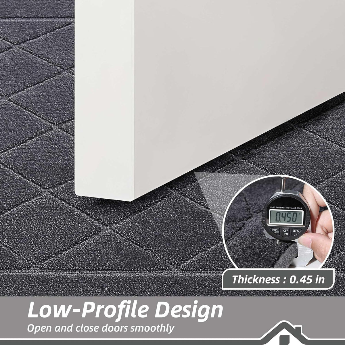 BEQHAUSE Dirt Trapper Door Mat 32" x 48", Doormat Non-Slip, Dark Grey