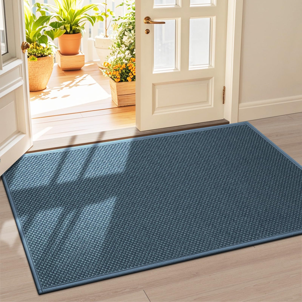 LEKEEPGO Door Mat 17"x29", Non Slip Washable Indoor Door Mat, Khaki