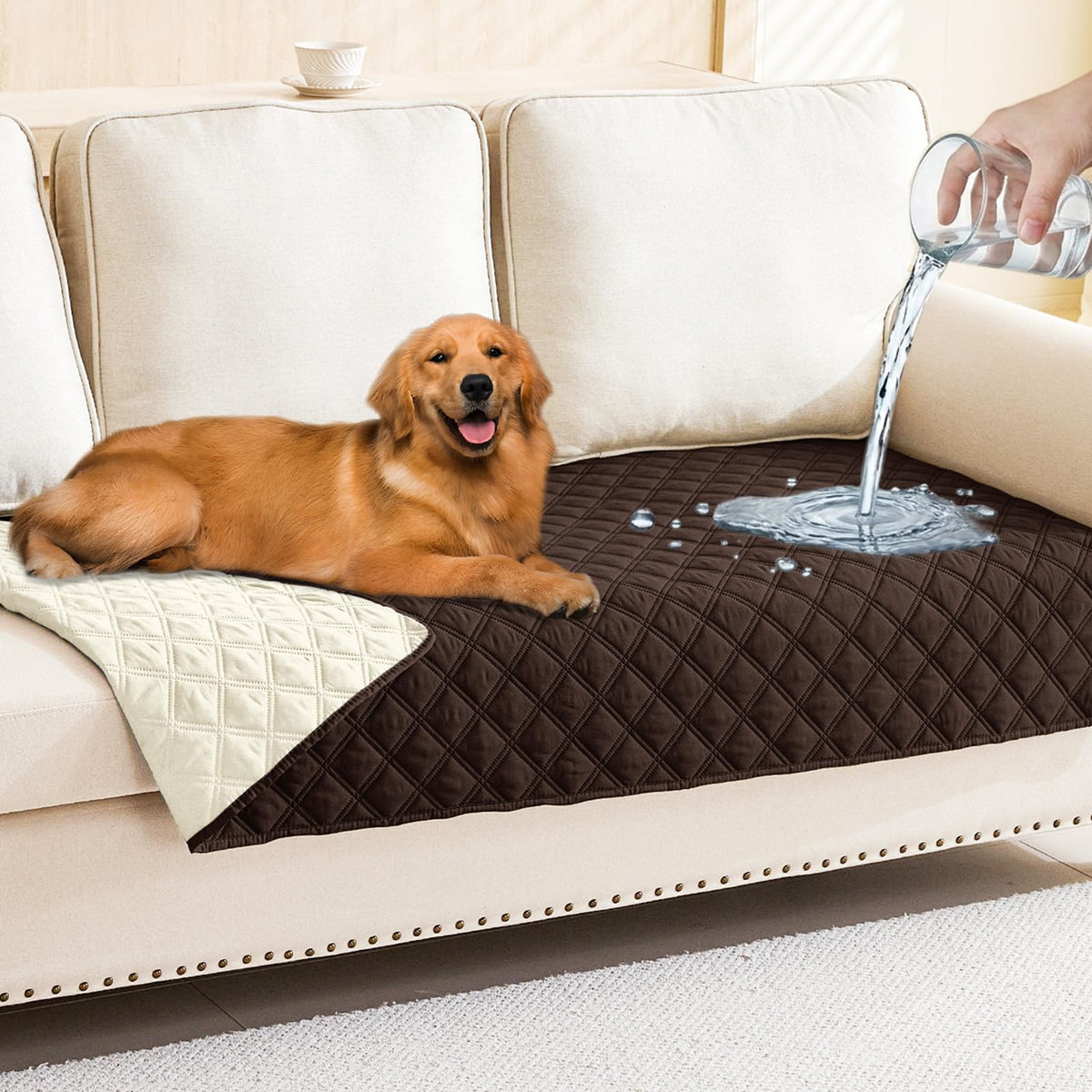 Smiry Waterproof Reversible Pet Couch Covers for Dogs