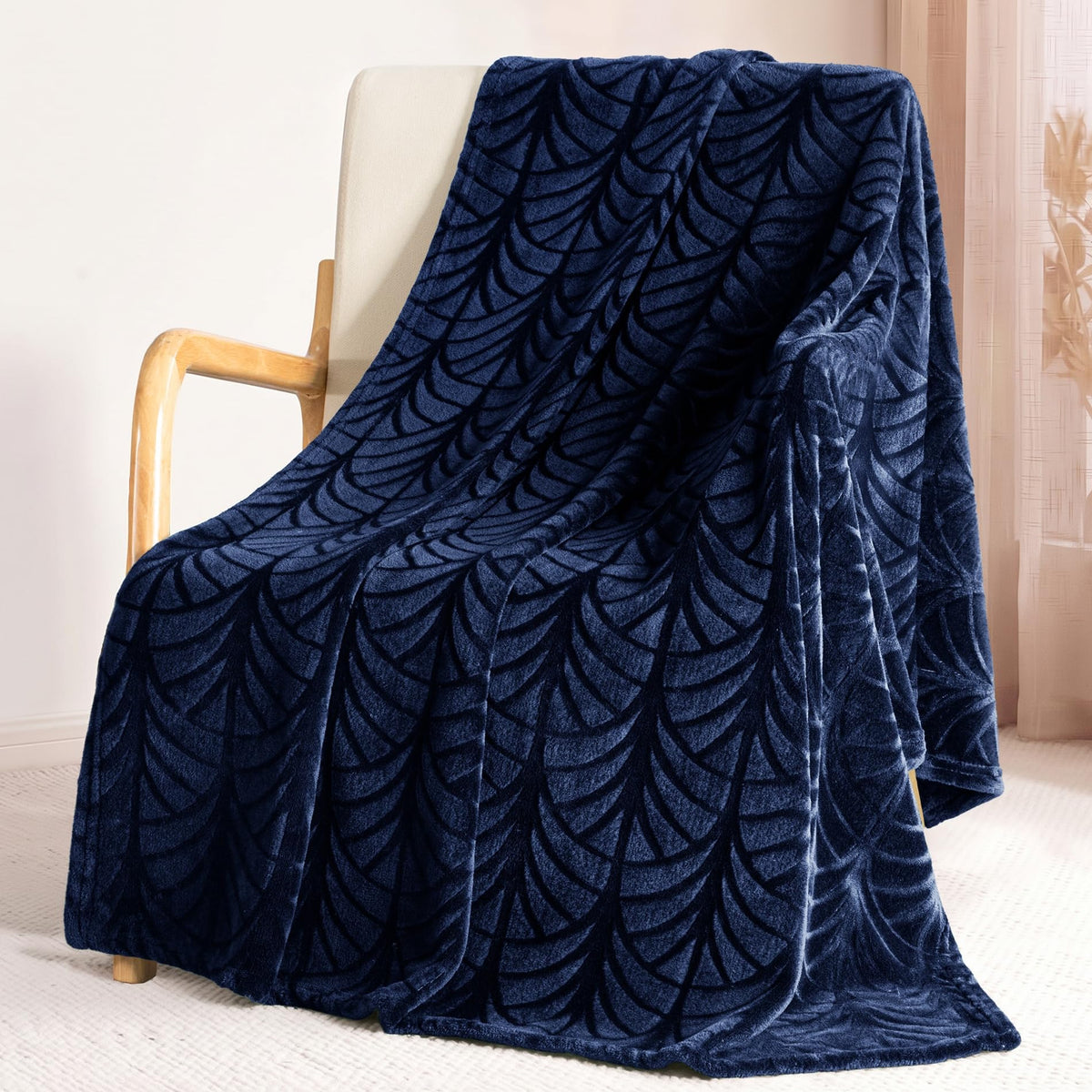 Whale Flotilla Soft Flannel Fleece Throw Blanket for Couch, Olive Green