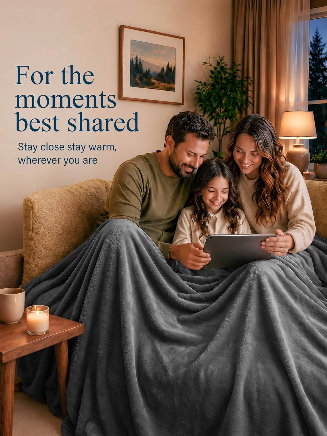 Utopia Bedding Ultra Soft Fleece Bed Blanket Throw Size Grey (50x60 Inches)
