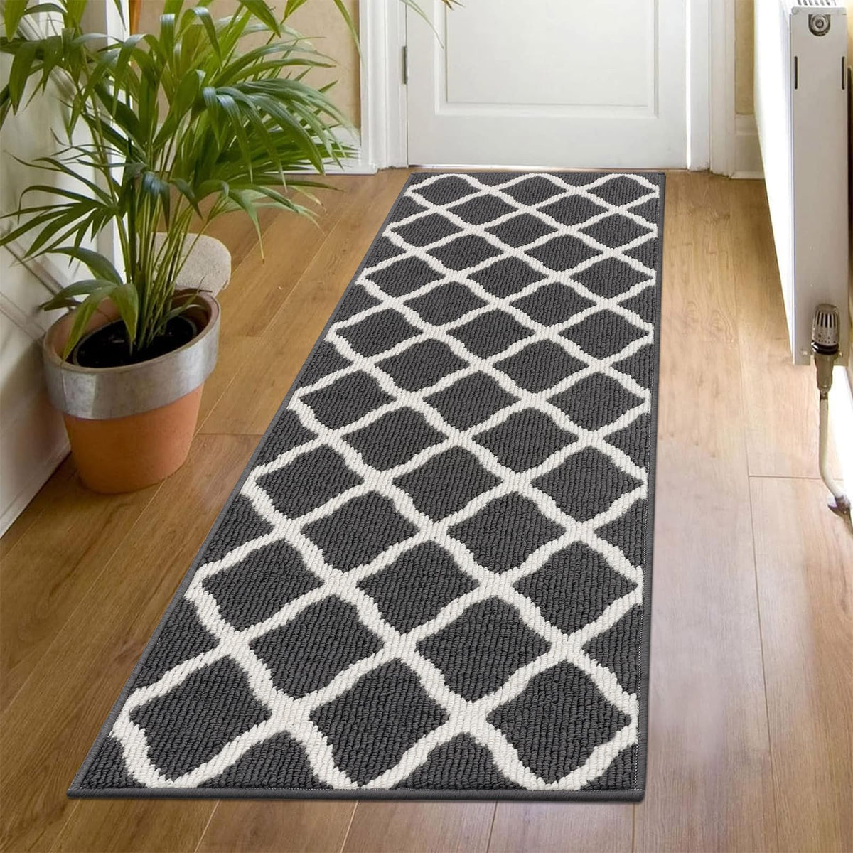 SHACOS Door Mats 20"x32" Indoor Washable Kitchen Entryway Rug Non Slip Absorbent Floor Mat for Home Entrance Garage, Light Gray