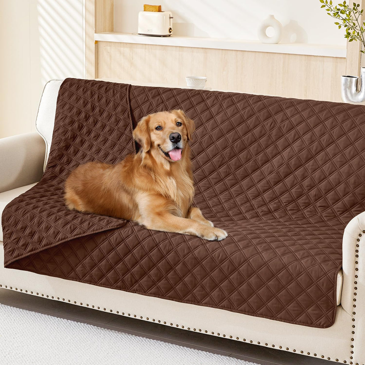 Smiry Waterproof Reversible Pet Couch Covers for Dogs
