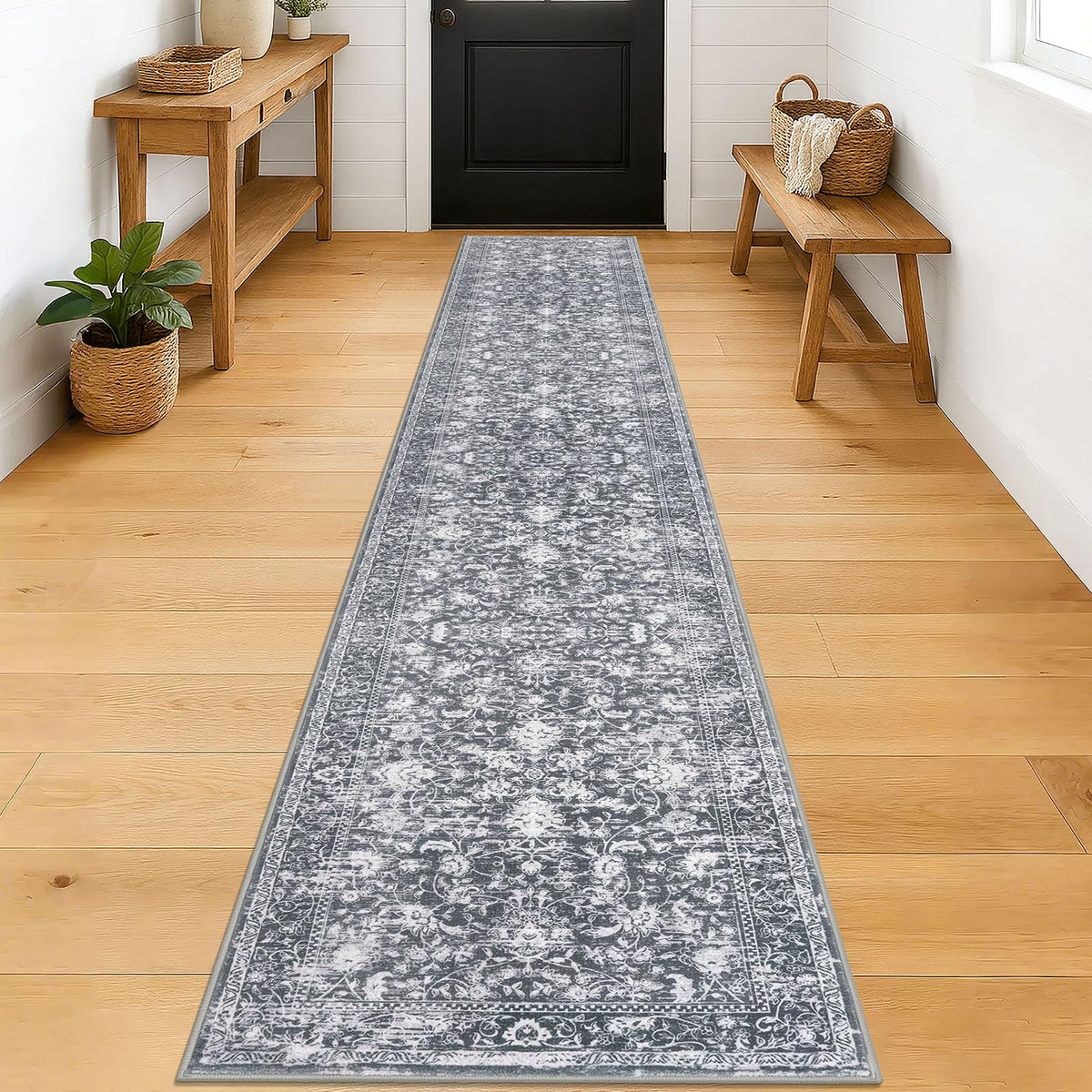KILOCOCO 2x3 Washable Rug Small Entryway Rugs Indoor Door Mat, Blue/Navy