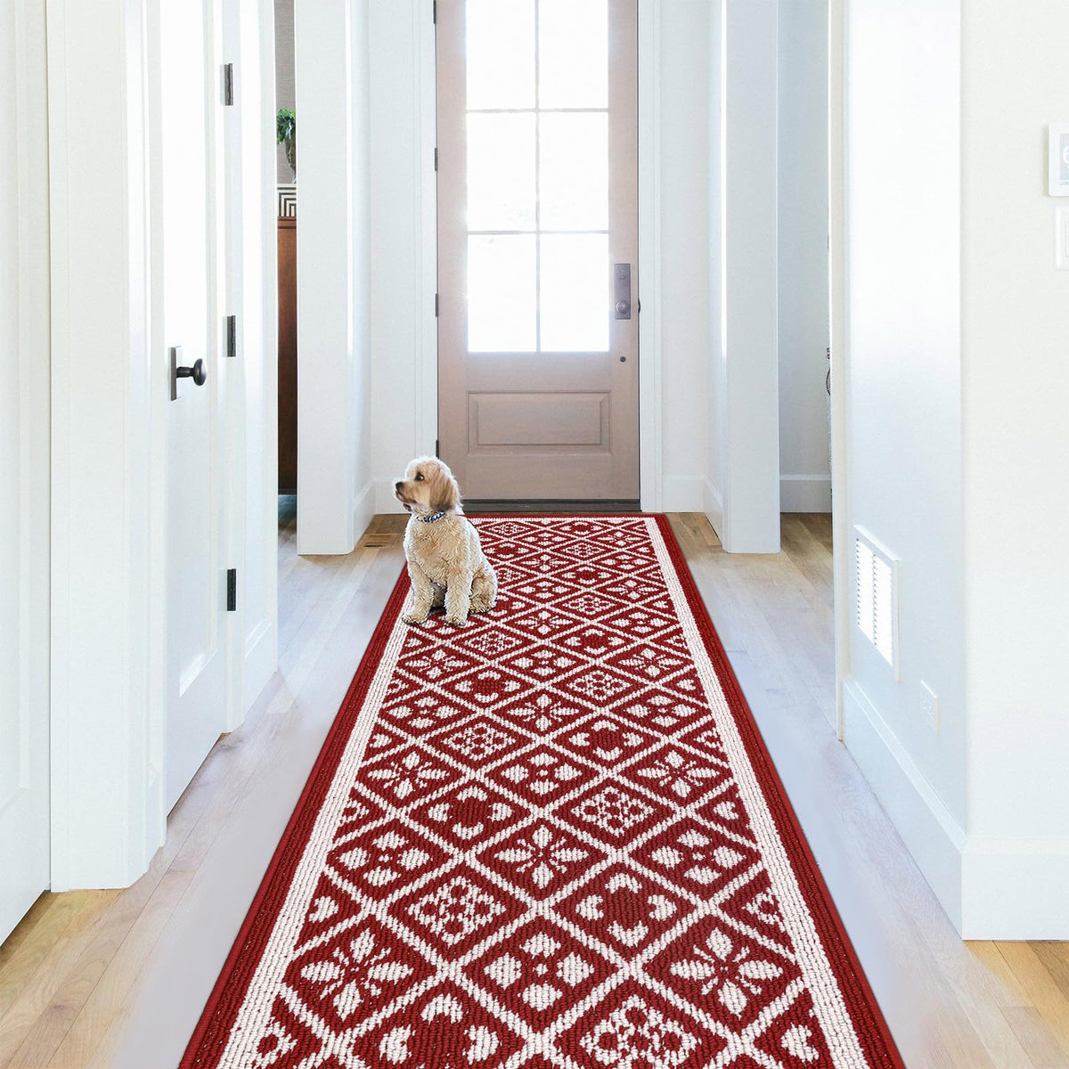 Ileading Fall Indoor Door Mat Washable Orange Muddy Rugs for Dogs 2x3ft