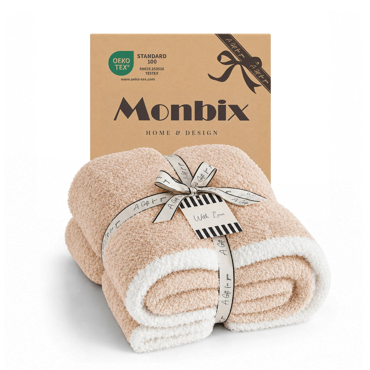 Monbix Throw Blanket for Couch-Room Decor Fuzzy Fleece Flannel Bed Blankets