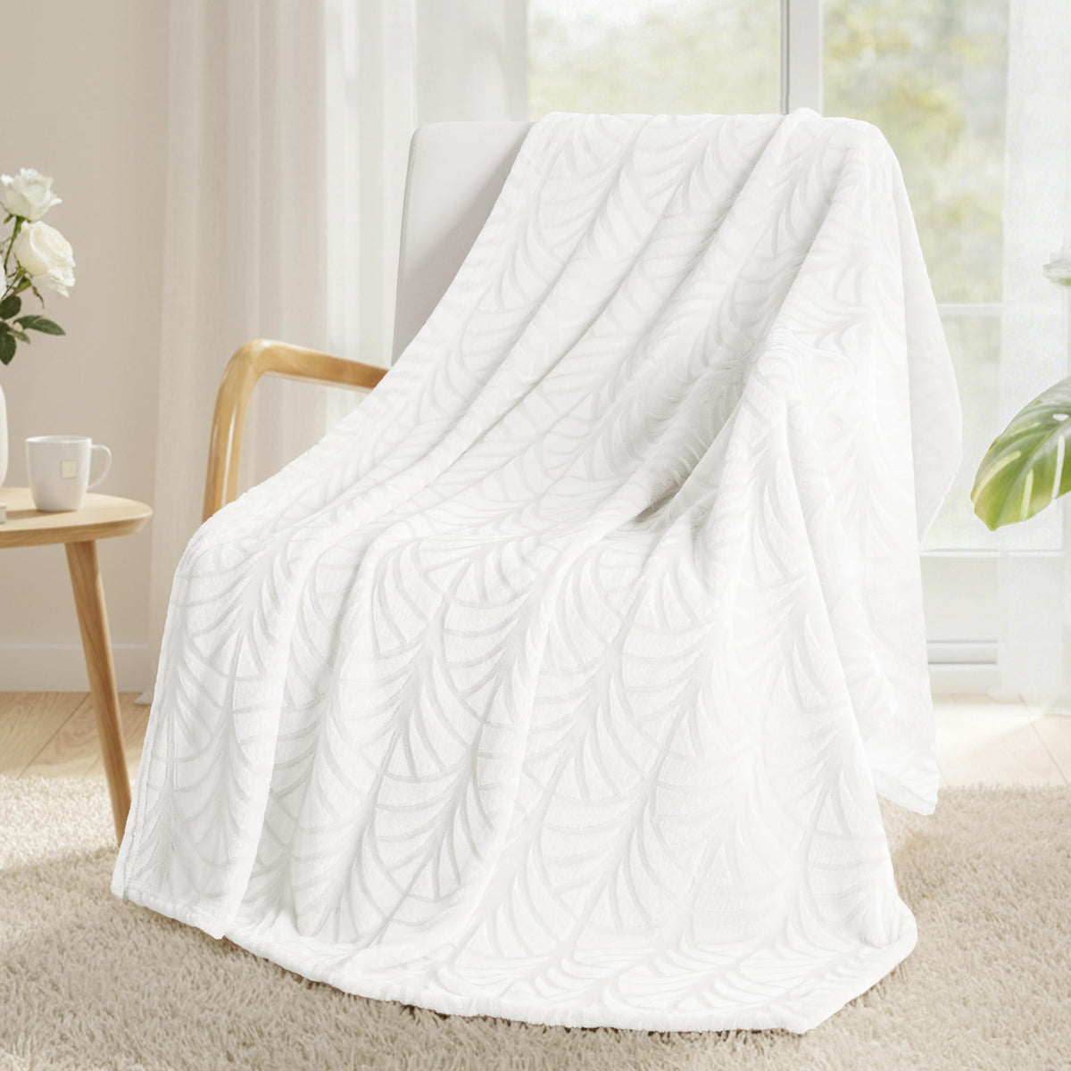 Whale Flotilla Soft Flannel Fleece Throw Blanket for Couch, Olive Green