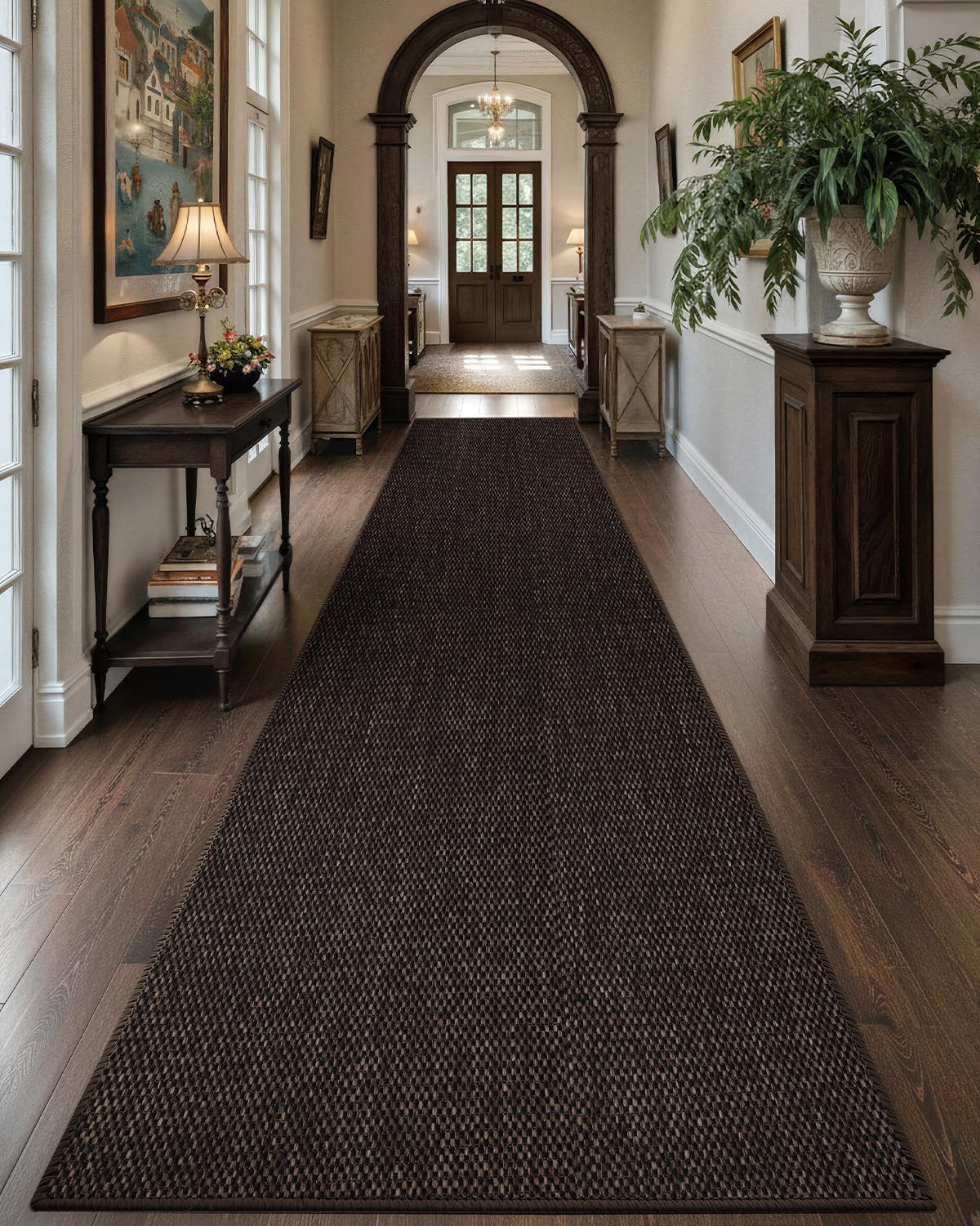 Color&Geometry Ultra-Thin Indoor Door Mat Entrance, 17"x30" Heather Khaki