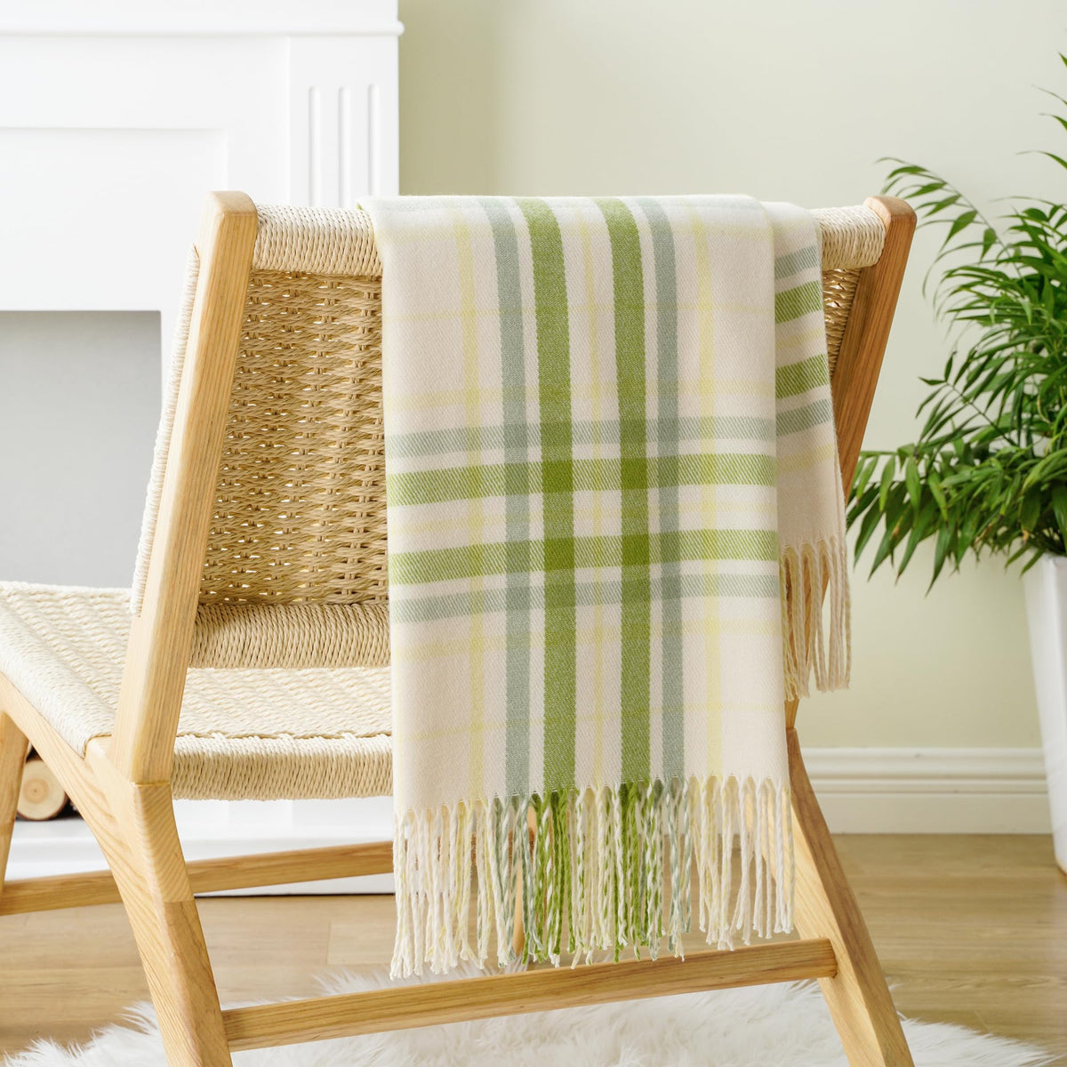 Fall Plaid Throw Blanket for Couch, Rustic Knit Throw Blanket 50"x60"
