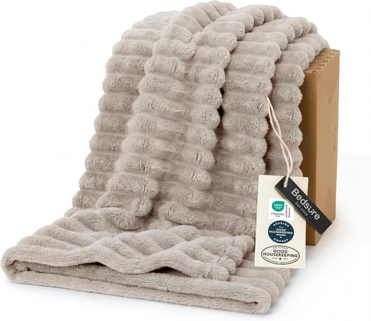 Bedsure Soft Beige Throw Blanket for Couch Decor Gifts 50"x70"