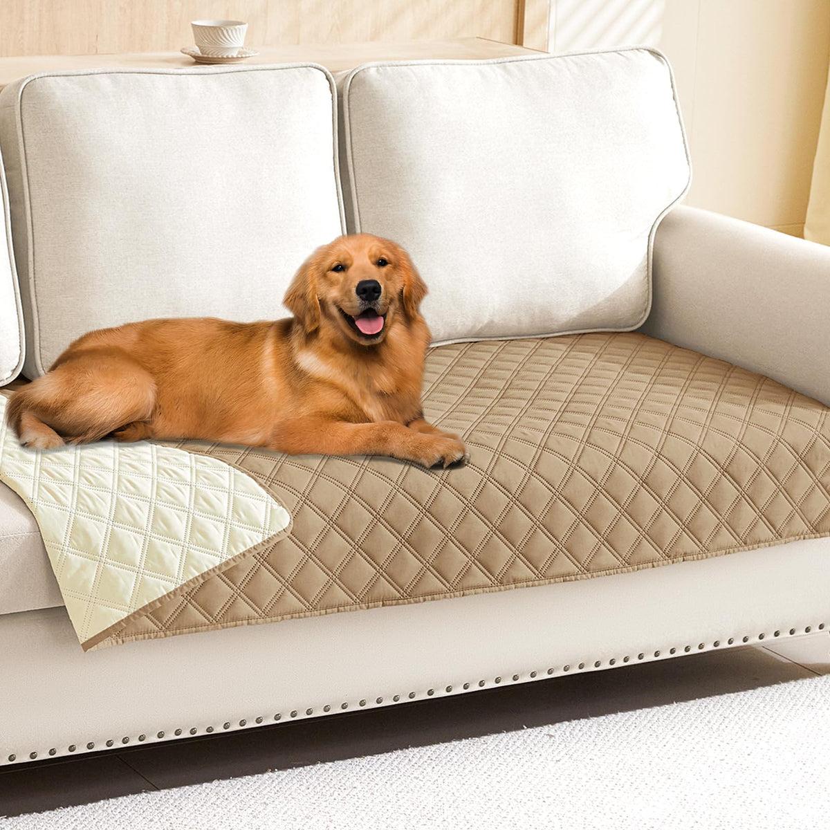 Smiry Waterproof Reversible Pet Couch Covers for Dogs