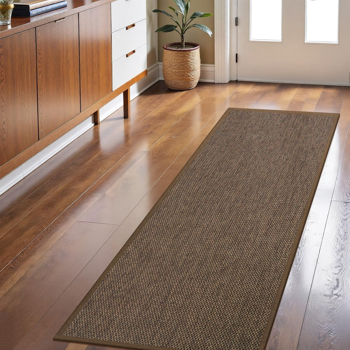 LEKEEPGO Door Mat 17"x29", Non Slip Washable Indoor Door Mat, Khaki