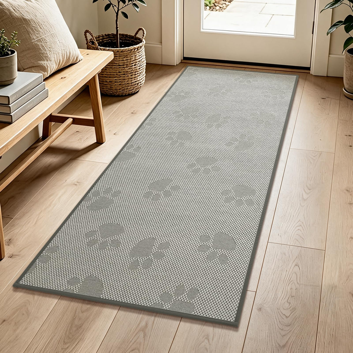 YDKGL Front Door Mat Indoor Entrance Non Slip Entry Doormat Gray 17"x30"