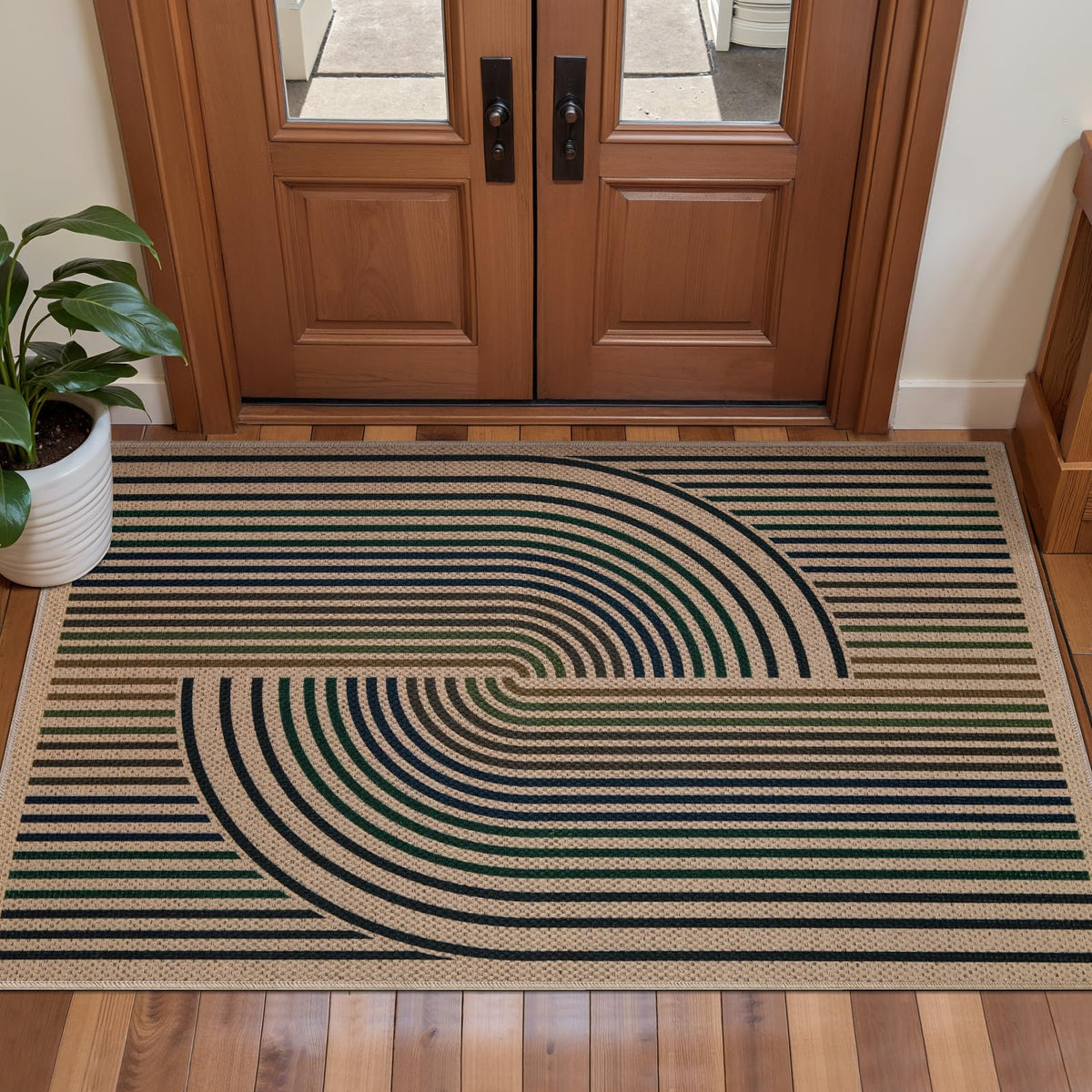 Tangsoo Easy Jute 2x3 Small Outdoor Rug,Washable Non-Slip Entryway Door Mat