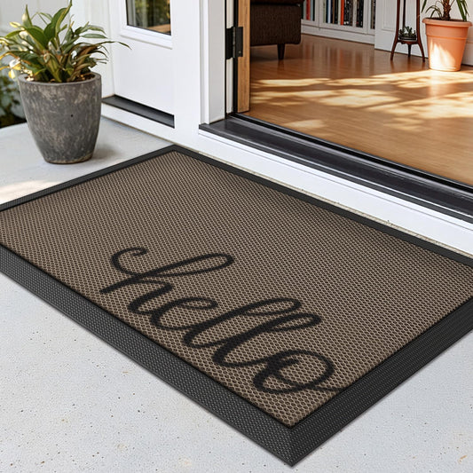 LUMI Outside Welcome Door Mat 24x36, Non-Slip Durable Rubber Easy Clean