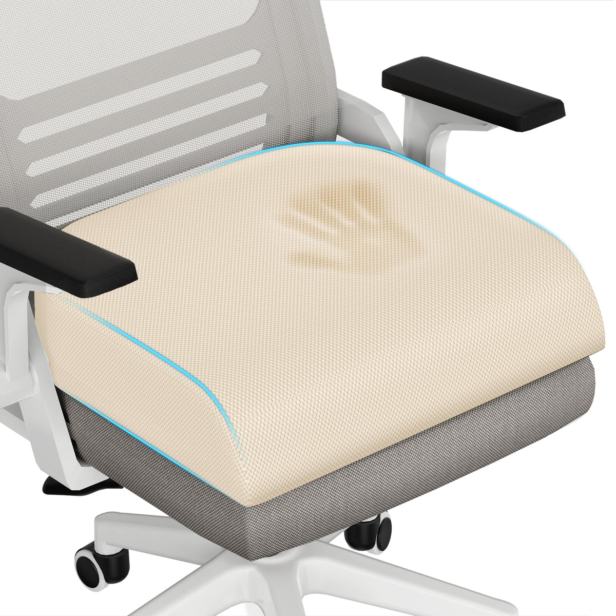 TranquilRelax 3-Inch Memory Foam Seat Cushion for Office Chair, Large