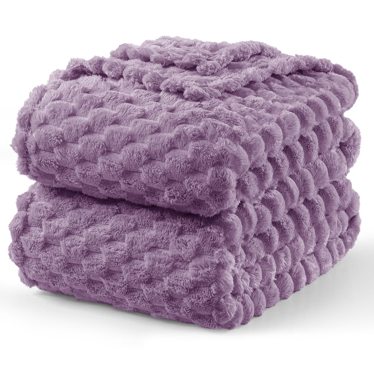 Exclusivo Mezcla Large 3D Fleece Throw Blanket for Couch, Ivory