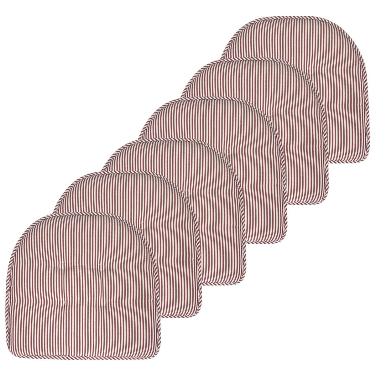 Sweet Home Collection Chair Cushion Memory Foam Pads Tufted Slip Non Skid Rubber Back U-Shaped 17" x 16" Seat Cover, 4 Count (Pack of 1), Army Green