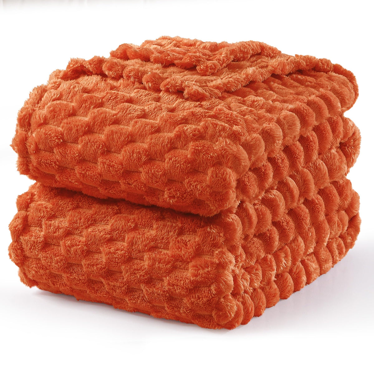 Exclusivo Mezcla Large 3D Fleece Throw Blanket for Couch, Ivory