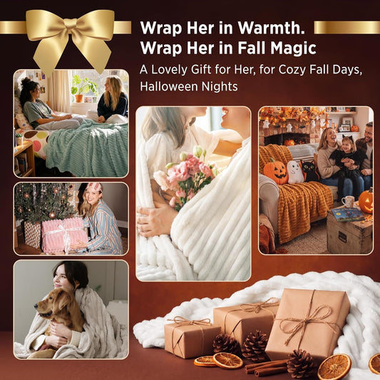 Bedsure Soft Beige Throw Blanket for Couch Decor Gifts 50"x60"