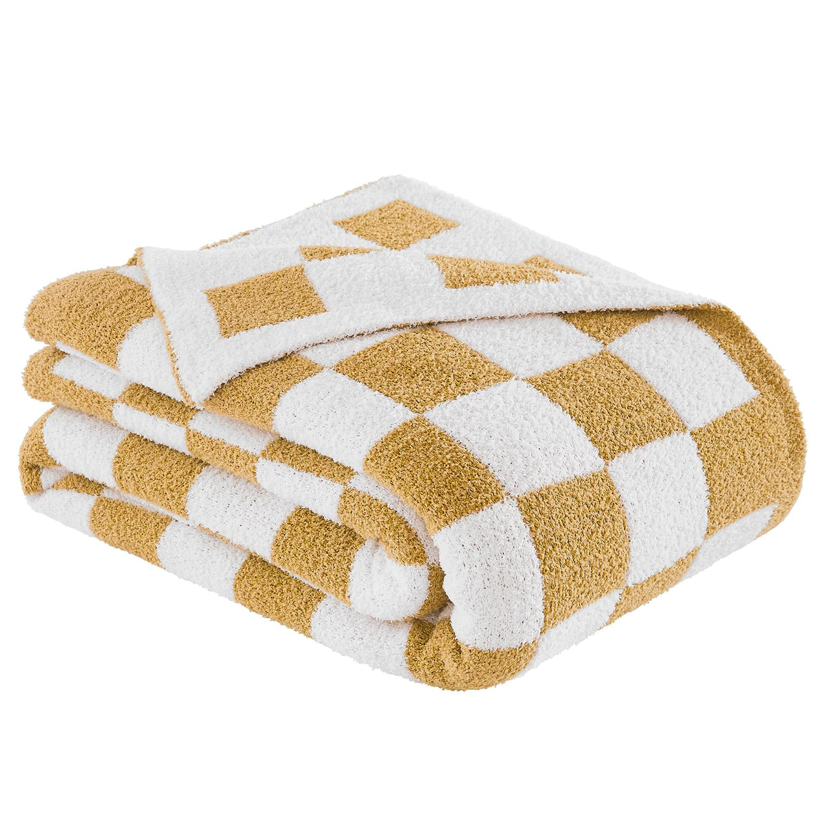 Checkered Throw Blanket for Couch, Soft Cozy Warm Knitted Blankets