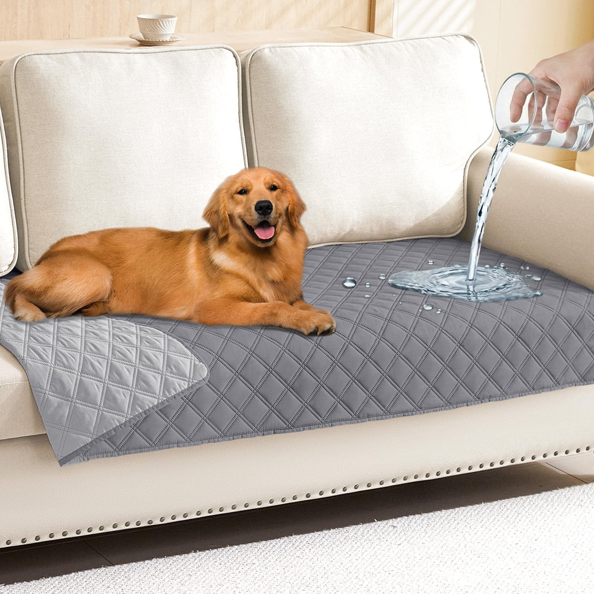 Smiry Waterproof Reversible Pet Couch Covers for Dogs