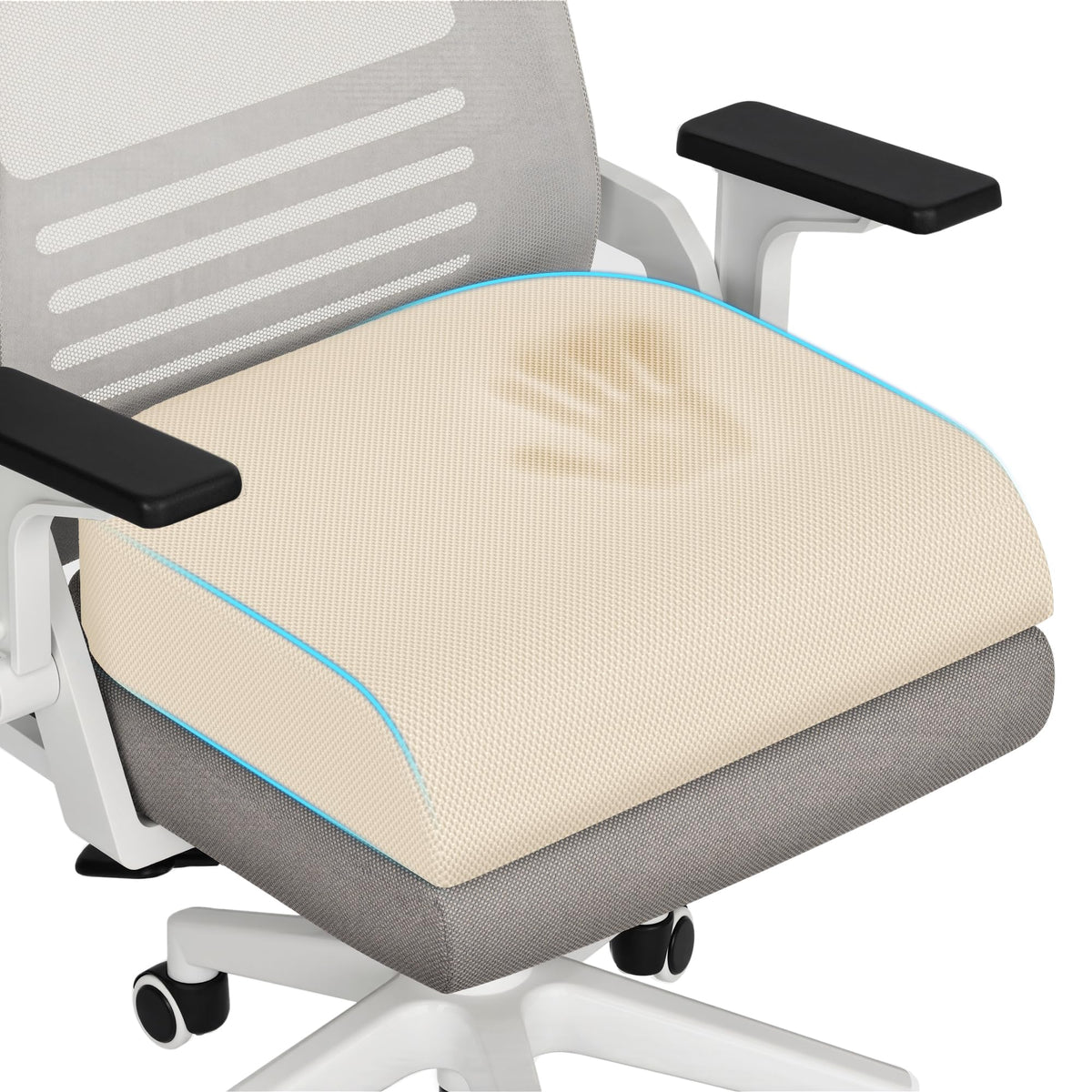 TranquilRelax 3-Inch Memory Foam Seat Cushion for Office Chair, Large