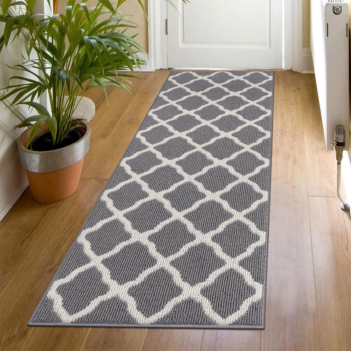 SHACOS Door Mats 20"x32" Indoor Washable Kitchen Entryway Rug Non Slip Absorbent Floor Mat for Home Entrance Garage, Light Gray