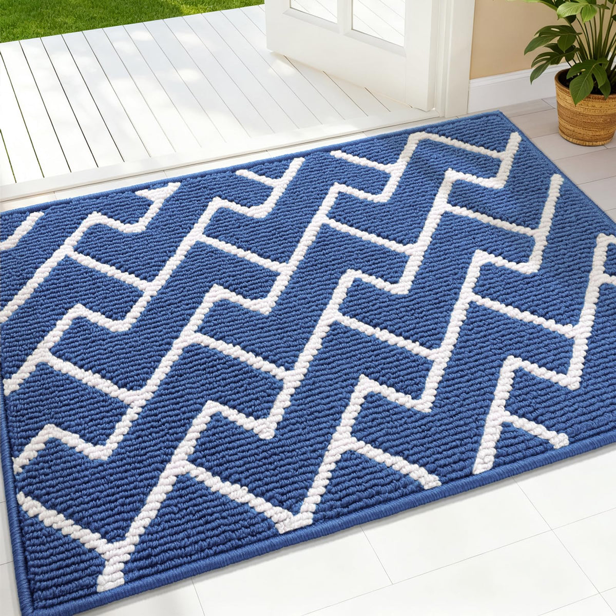 OLANLY Indoor Door Mat 32x20, Low-Profile Dirt Resistant Doormat, Grey