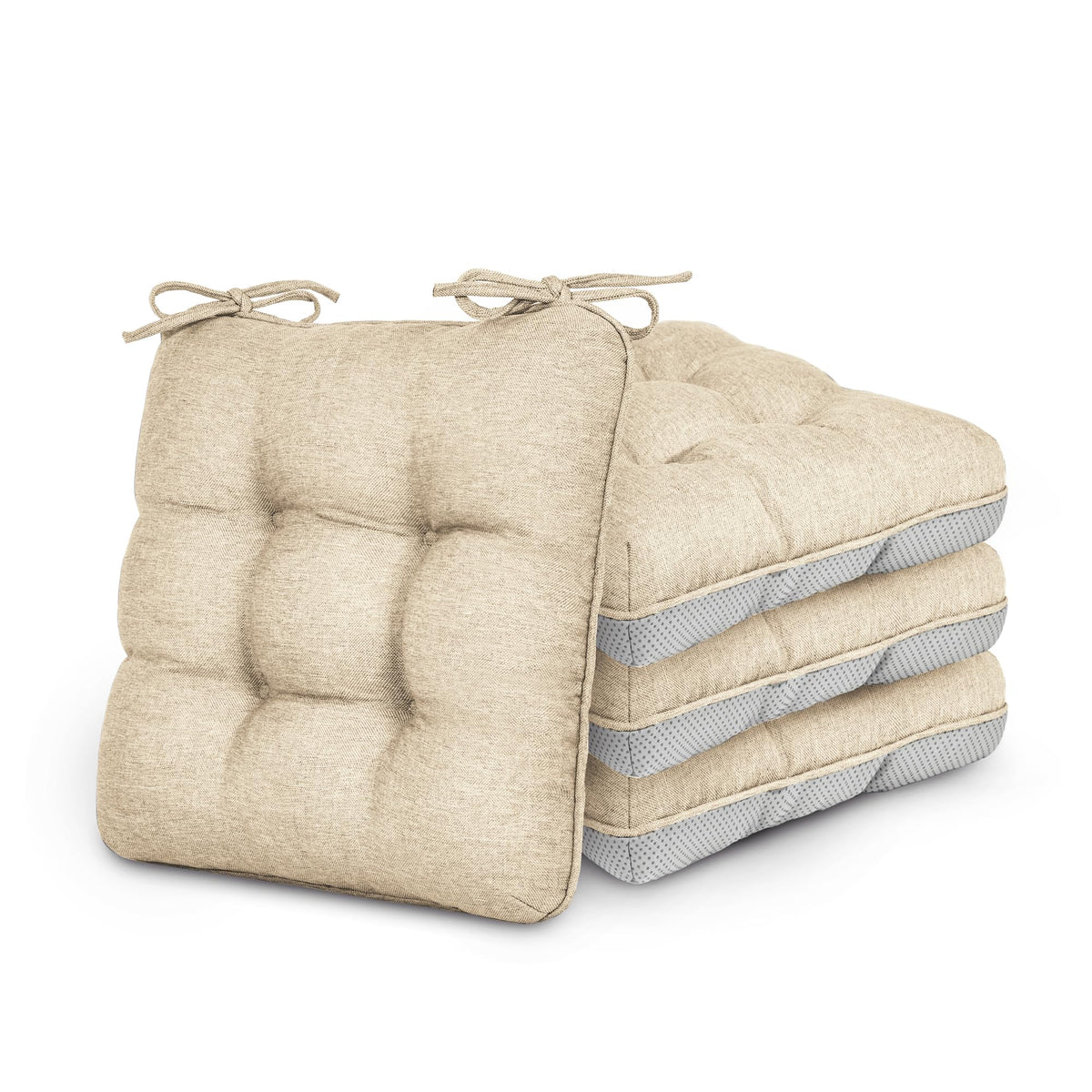 Love's cabin Memory Foam Chair Cushions Set of 4, 15.5 Inch, Blue