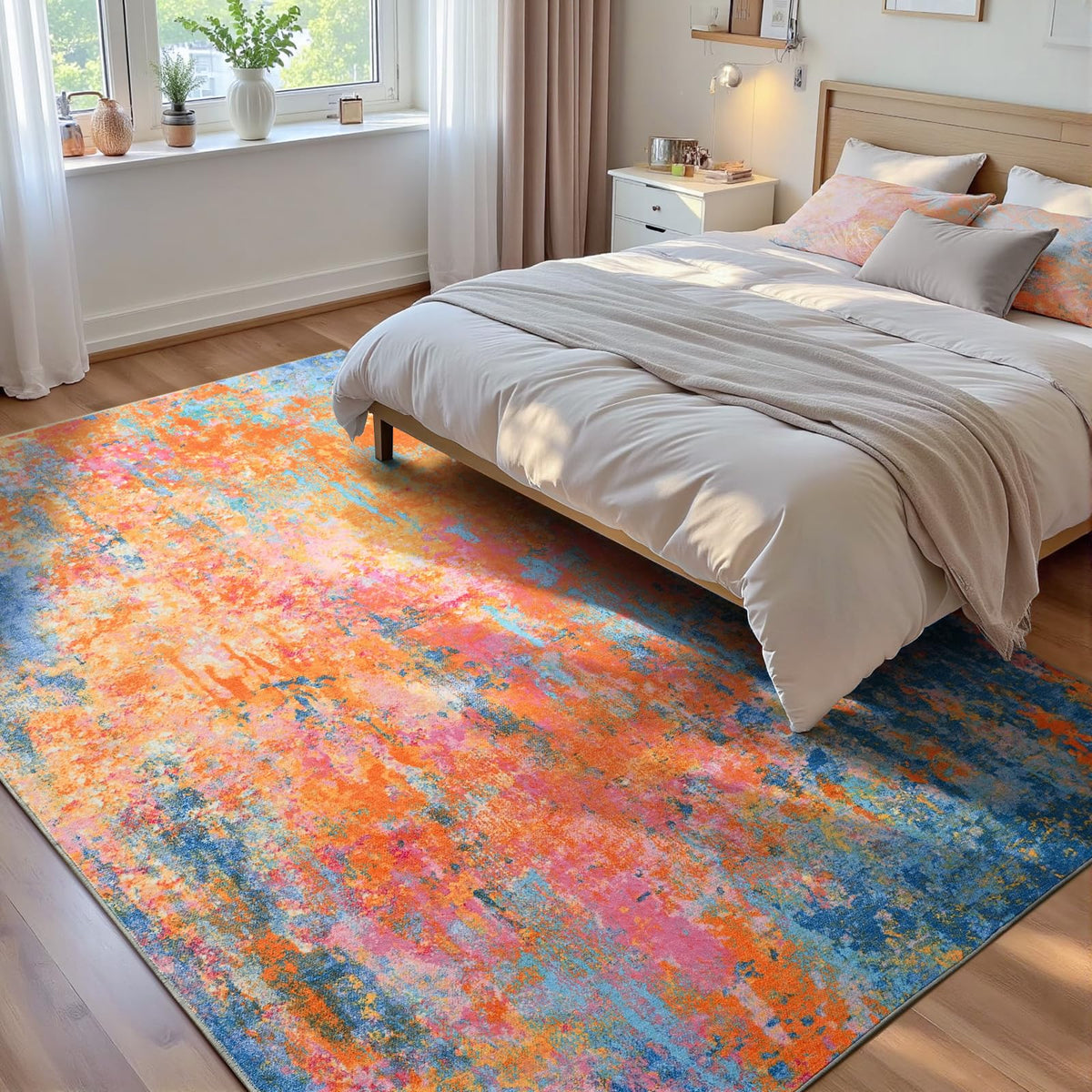 Entrance Rugs Indoor 2x3 Grey Entry Rug Washable Abstract Small Area Rug Non-Slip Low Pile Throw Rugs for Entryway, Kitchen Floor, Front Door Indoor Door Mat, Bathroom, Bedroom Bedside
