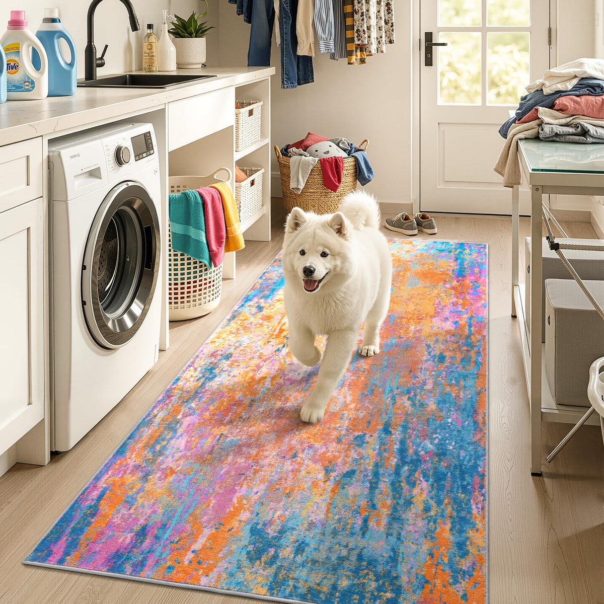 Entrance Rugs Indoor 2x3 Grey Entry Rug Washable Abstract Small Area Rug Non-Slip Low Pile Throw Rugs for Entryway, Kitchen Floor, Front Door Indoor Door Mat, Bathroom, Bedroom Bedside