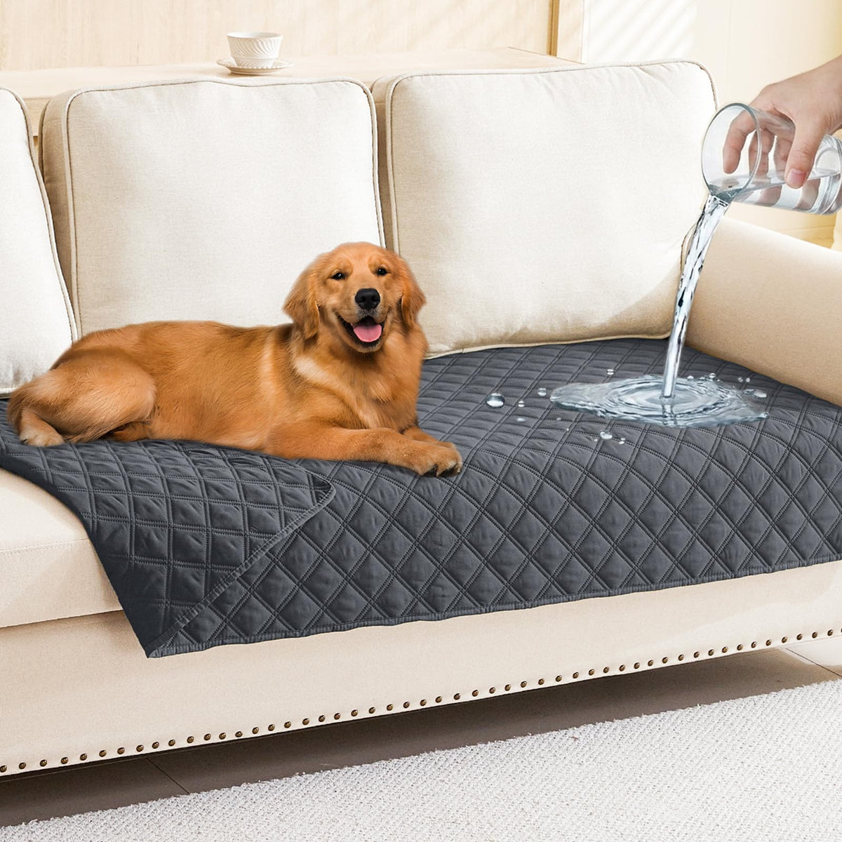 Smiry Waterproof Reversible Pet Couch Covers for Dogs
