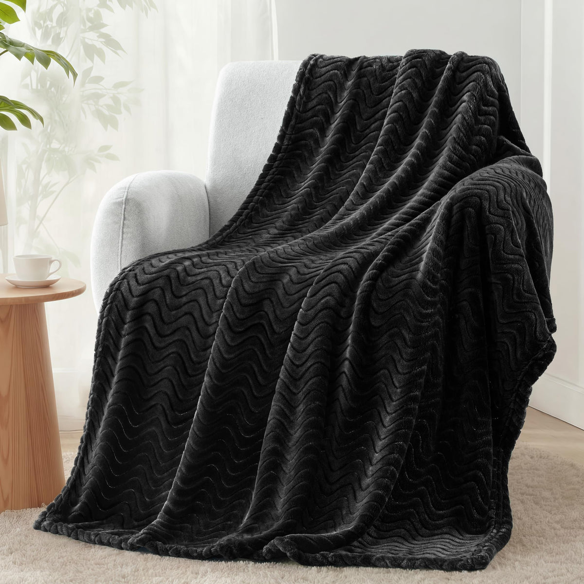Exclusivo Mezcla Large Fleece Throw Blanket for Couch, Sofa, Celadon