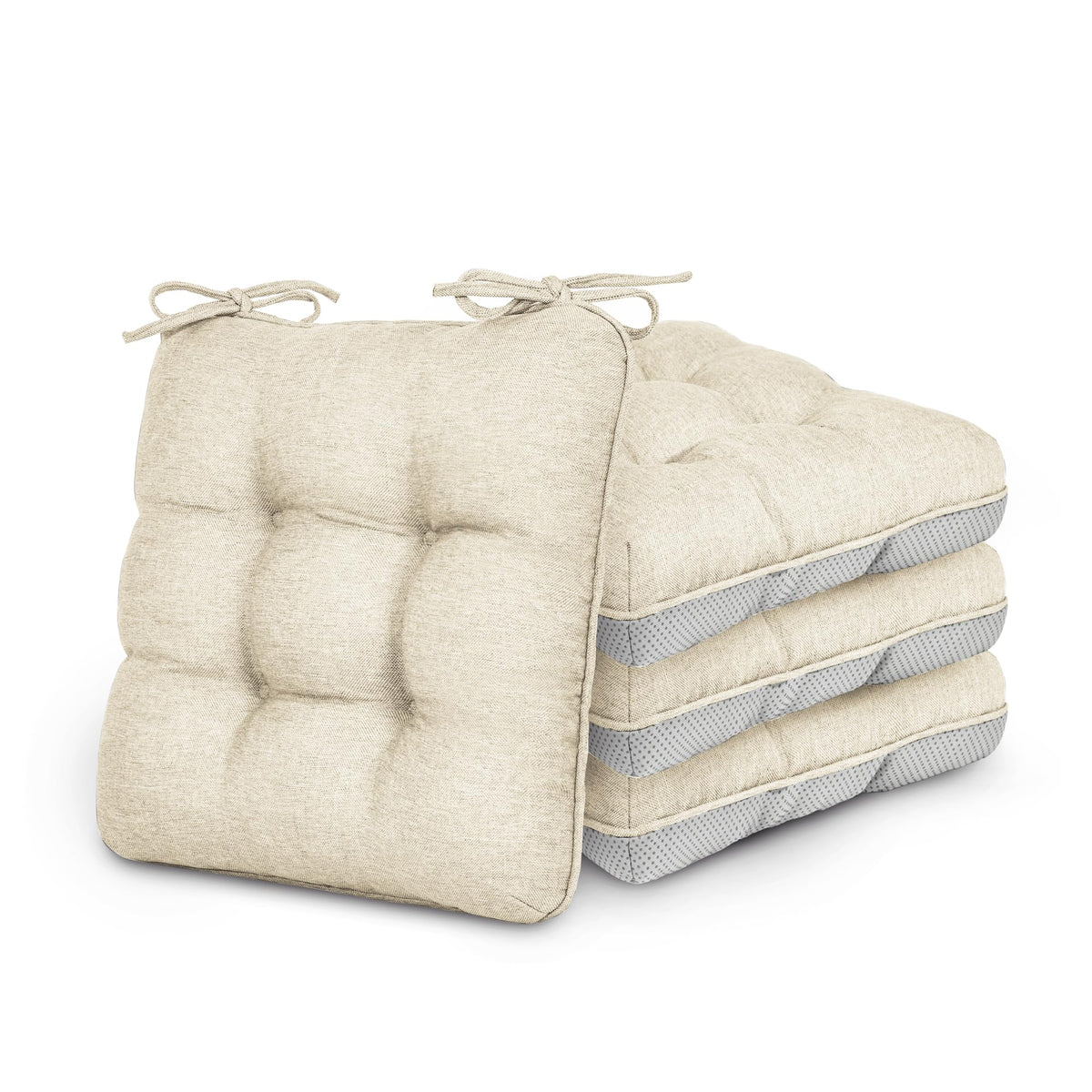 Love's cabin Memory Foam Chair Cushions Set of 4, 15.5 Inch, Blue