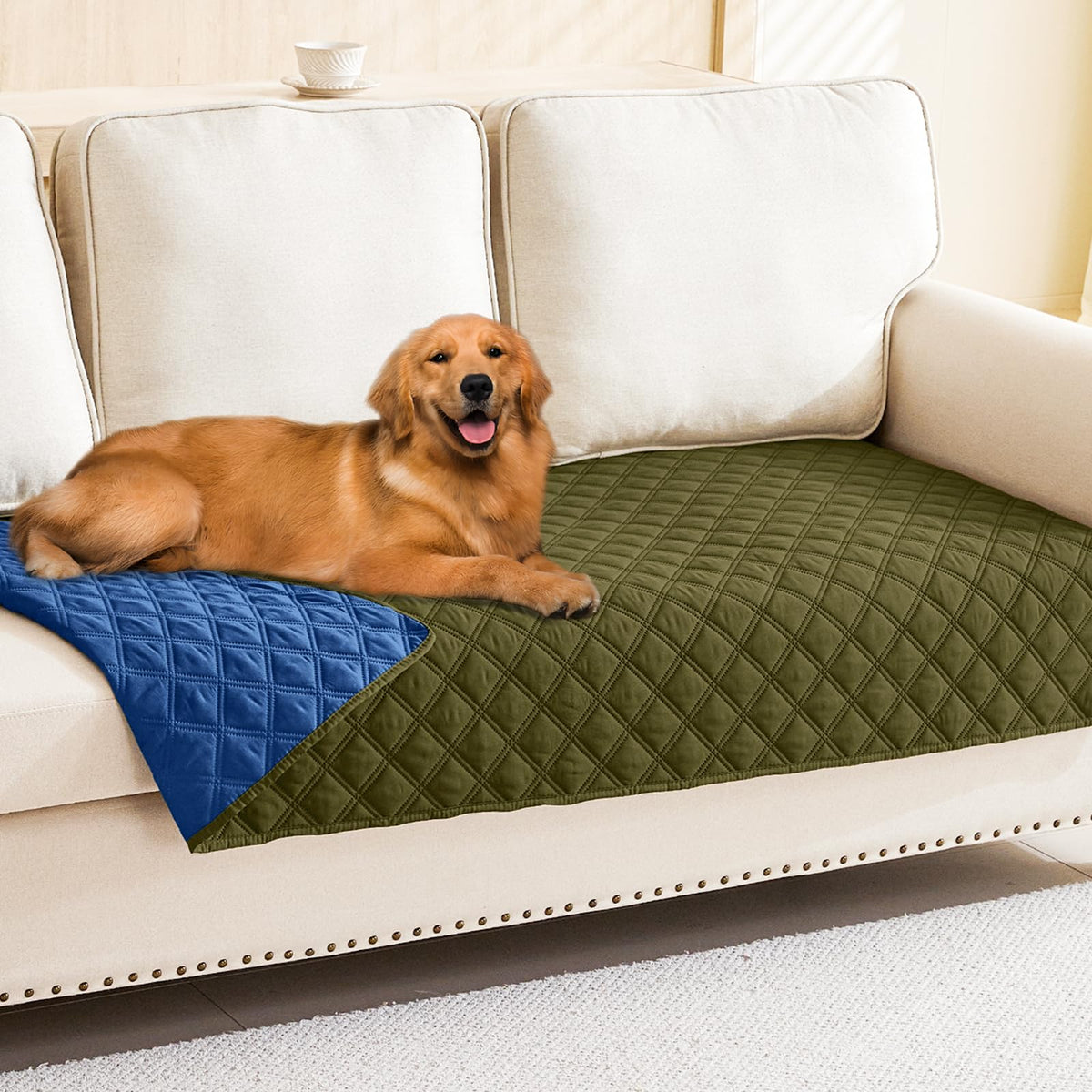 Smiry Waterproof Reversible Pet Couch Covers for Dogs