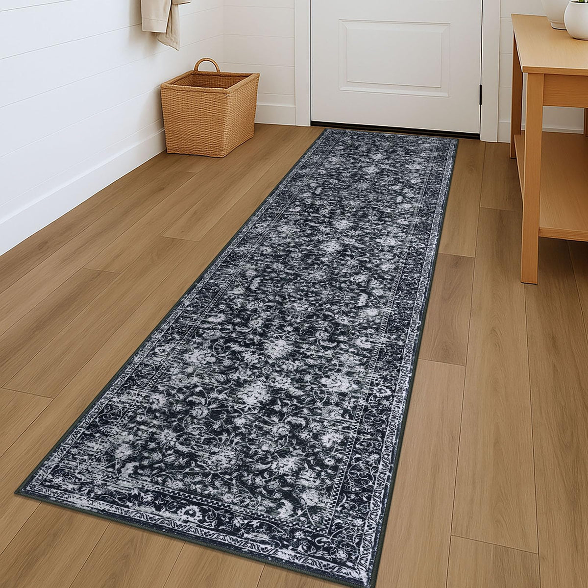 KILOCOCO 2x3 Washable Rug Small Entryway Rugs Indoor Door Mat, Blue/Navy